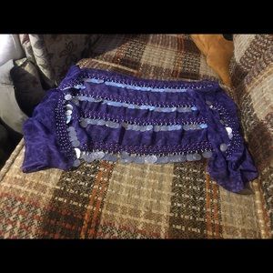 NWOT Plus size stormy purple n silver hipscarf